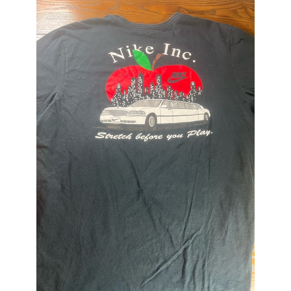 NIKE SOHO NY NEW YORK CITY STRETCH BEFORE YOU PLAY BIG APPLE SHIRT BLACK Size XL